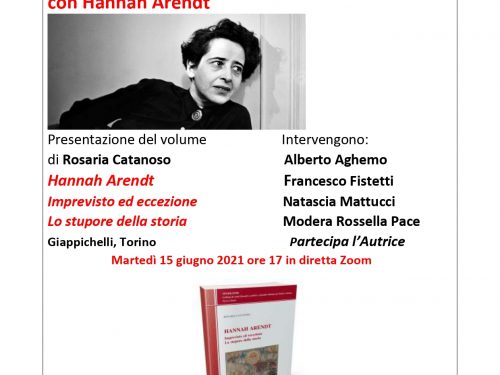 Presentazione del volume “Hannah Arendt. Imprevisto ed eccezione” di R. Catanoso, martedì 15 giugno ore 17