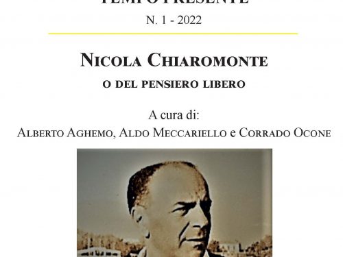 E’ uscito un nuovo “Quaderno di TEMPO PRESENTE” NICOLA CHIAROMONTE O DEL PENSIERO LIBERO